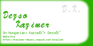 dezso kazimer business card